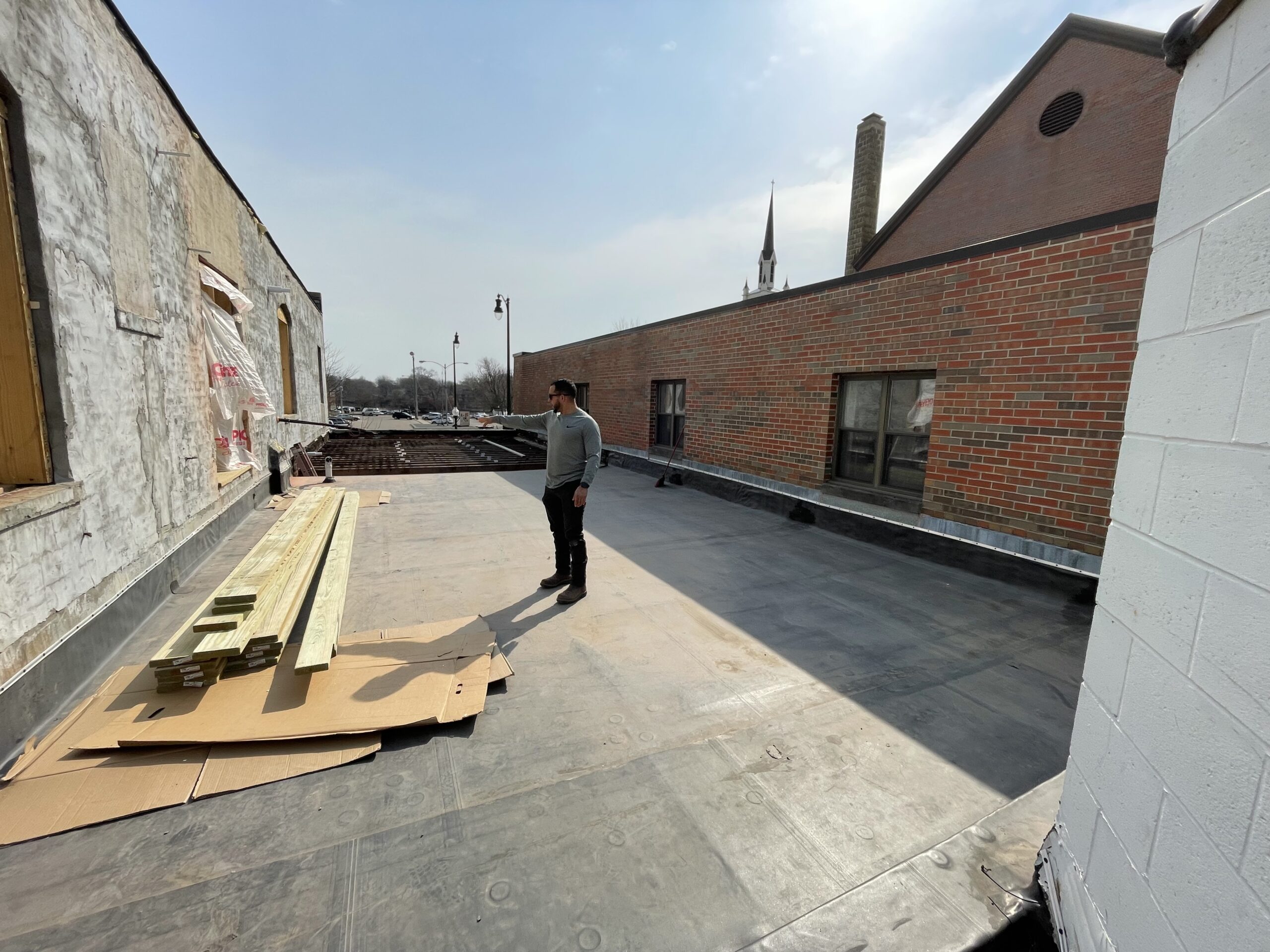 View of roof prior to patio development
