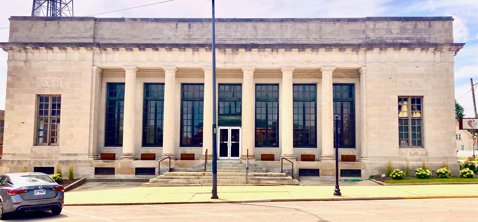 Front exterior of renovated post office building