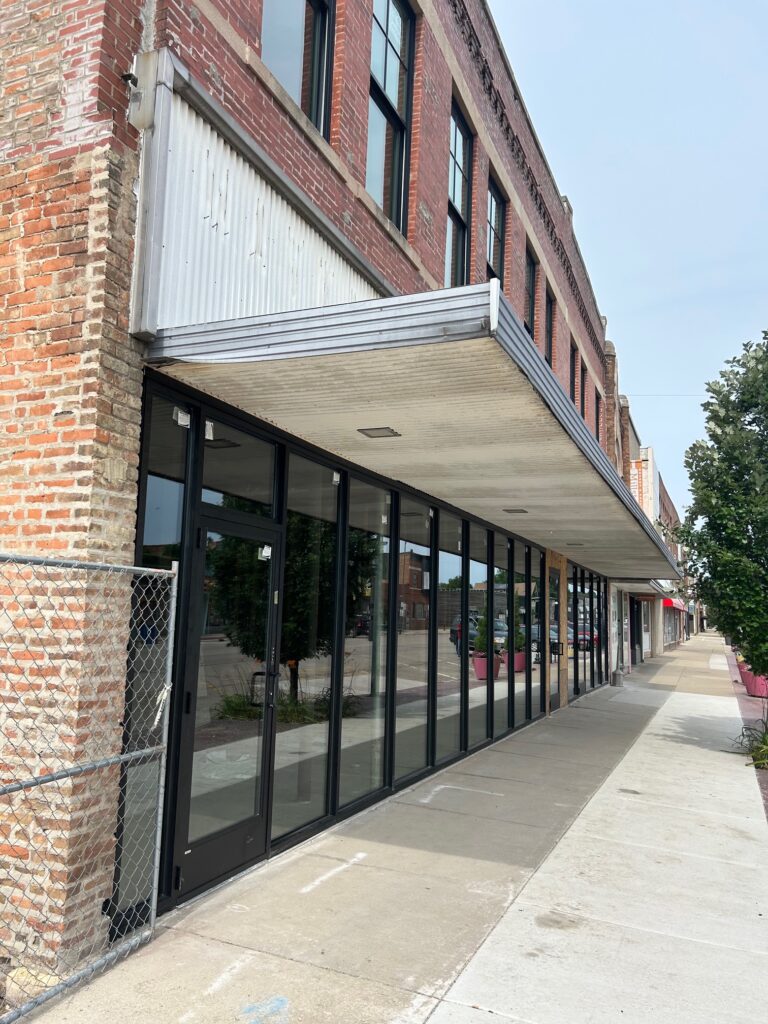 Facade Storefront of Maytag Building in LaSalle IL